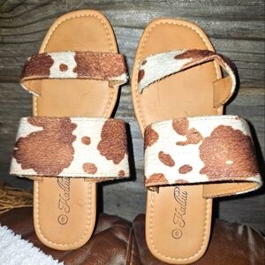 Women's Brown and Cream Sandals